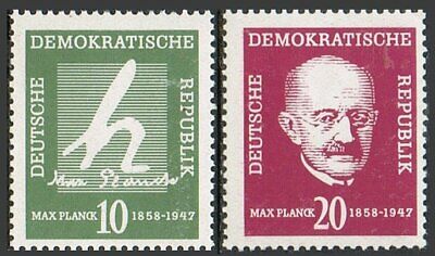 Germany-gdr 383-384,hinged.michel 626-627. Max Planck,physicist,birth-100,1958.