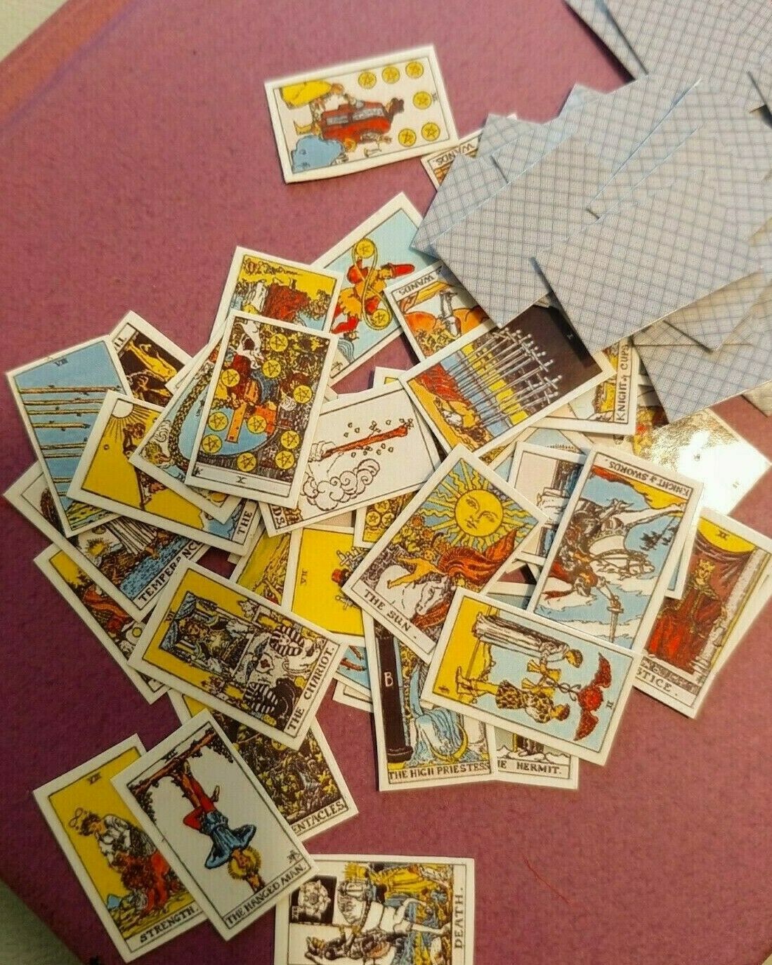 Dollhouse Miniature Tarot Cards Spell Fortune Telling 78 Deck Rider-waite 1:12